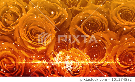 Snowflakes and glitter dance on the background of roses (with text space) Snowflakes and glitter dance on the background of roses (with text space) 101374882