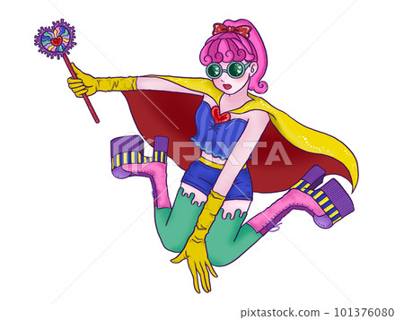 A girl who wants to be a hero White background A girl who wants to be a hero White background 101376080