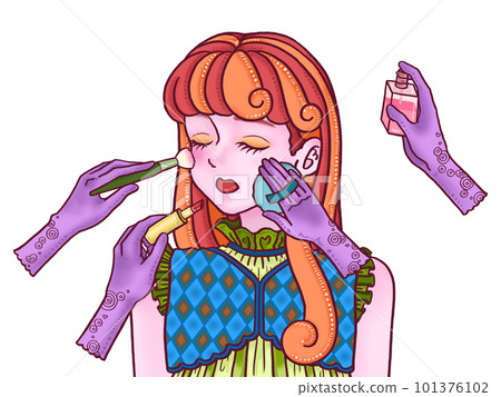 打扮的女孩白色背景 打扮的女孩白色背景 101376102