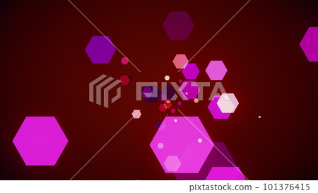 Hexagons spring up on a colorful background 101376415