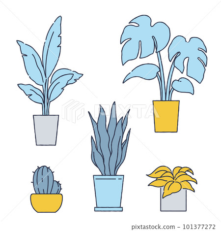 一個簡單的觀葉植物的插圖 101377272