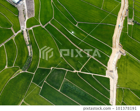 Aerial photo of farmland in Minxiong Township. Aerial photo of farmland in Minxiong Township. 101378191