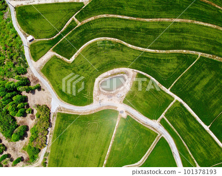 Aerial photo of farmland in Minxiong Township. Aerial photo of farmland in Minxiong Township. 101378193
