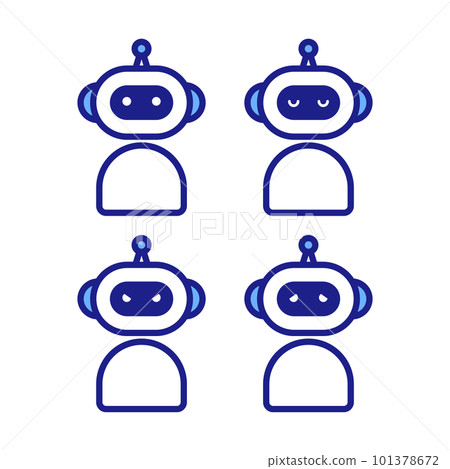 AI chatbot image illustration facial expression set 101378672