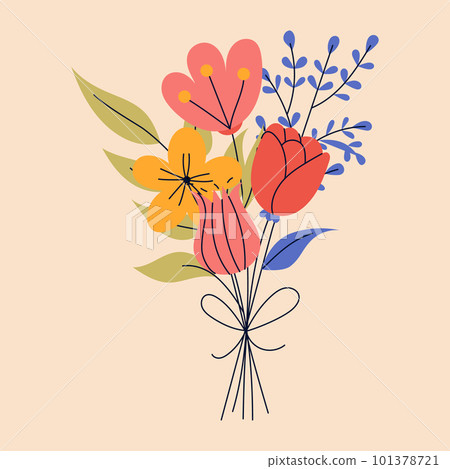 Bouquet of flowers. Good for greeting cards or invitation design, floral poster. 101378721