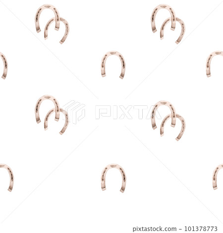 Watercolor seamless pattern with illustration of horseshoes 101378773