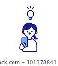Inspirational woman holding a smartphone 101378841