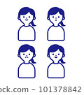 Women's illustration icon expression set 101378842