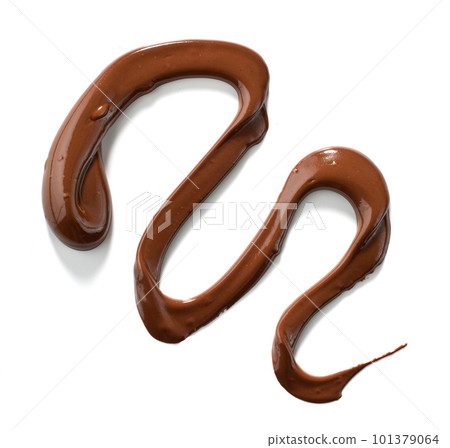 melted chocolate on white background melted chocolate on white background 101379064