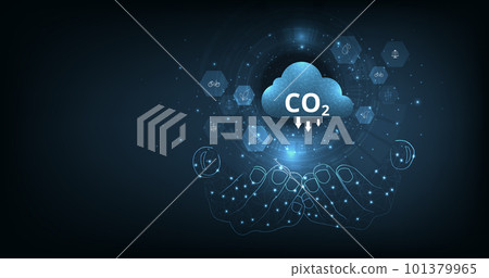 Idea of reduce CO2 emissions to limit global warming. 101379965