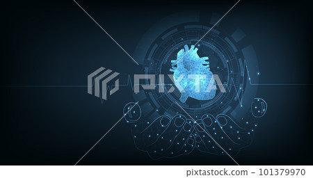 Concept of cardiology treatment technology. 101379970