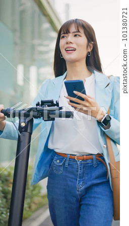 asian woman commuting 101380721
