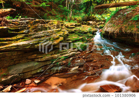 waterfall in deep forest waterfall in deep forest 101380906