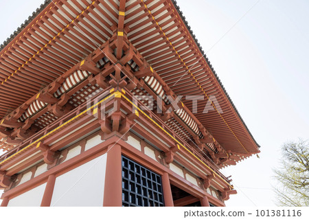 大阪四天王寺的極樂門<西大門>(2023年4月4日拍攝) 大阪四天王寺的極樂門<西大門>(2023年4月4日拍攝) 101381116