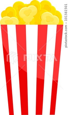 bright vector illustration of a tall glass of popcorn, snack, world popcorn day, street food 101381501