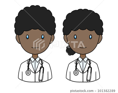 一位黑人男女醫生的插圖 101382289