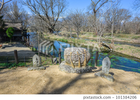 The original scenery of Azumino [Daio Wasabi Farm in spring] 101384206