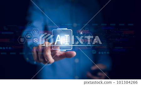 Ai, the concept of artificial intelligence use analytics, automation, and an autonomous brain. big data management, connection information intelligence technology, smart home, cybersecurity of AI, Ai, the concept of artificial intelligence use analytics, automation, and an autonomous brain. big data management, connection information intelligence technology, smart home, cybersecurity of AI, 101384266