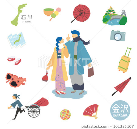 一套冬季日本石川金澤特產觀光圖標和和服情侶(平) 一套冬季日本石川金澤特產觀光圖標和和服情侶(平) 101385107