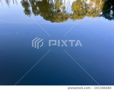 Sunny morning: Landscape of the moat edge of the Imperial Palace (Landscape reflected on the surface of the water)/One of Tokyo's landscapes Sunny morning: Landscape of the moat edge of the Imperial Palace (Landscape reflected on the surface of the water)/One of Tokyo's landscapes 101386880