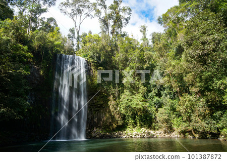 Mirror Miller Falls on the Atherton Tablelands in the shade Mirror Miller Falls on the Atherton Tablelands in the shade 101387872
