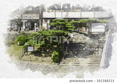 水彩風格的岩國錦帶橋 Yaritoshimatsu Pine 山口縣岩國市 水彩風格的岩國錦帶橋 Yaritoshimatsu Pine 山口縣岩國市 101388313