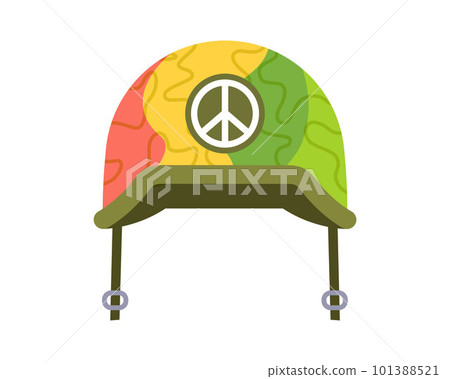 peacekeeper helmet with peace sign. rainbow military helmet. peacekeeper helmet with peace sign. rainbow military helmet. 101388521