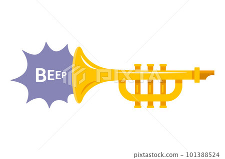 yellow musical trumpet for musical orchestra. 101388524