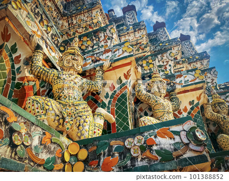 The visiting card of the capital of Thailand is the Buddhist temple Wat Arun, Temple of Dawn, which is located on the banks of the Chao Phraya River 101388852