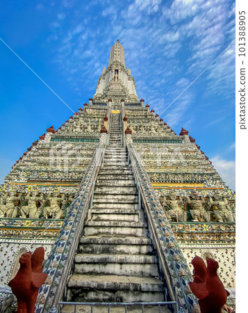 The visiting card of the capital of Thailand is the Buddhist temple Wat Arun, Temple of Dawn, which is located on the banks of the Chao Phraya River The visiting card of the capital of Thailand is the Buddhist temple Wat Arun, Temple of Dawn, which is located on the banks of the Chao Phraya River 101388905