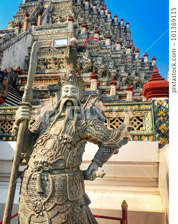 The visiting card of the capital of Thailand is the Buddhist temple Wat Arun, Temple of Dawn, which is located on the banks of the Chao Phraya River The visiting card of the capital of Thailand is the Buddhist temple Wat Arun, Temple of Dawn, which is located on the banks of the Chao Phraya River 101389115