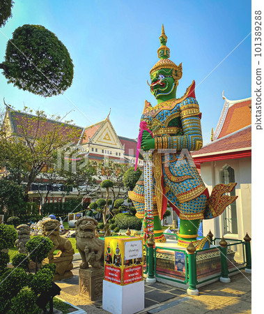 The visiting card of the capital of Thailand is the Buddhist temple Wat Arun, Temple of Dawn, which is located on the banks of the Chao Phraya River The visiting card of the capital of Thailand is the Buddhist temple Wat Arun, Temple of Dawn, which is located on the banks of the Chao Phraya River 101389288