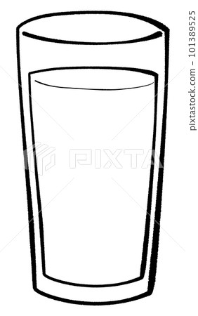 Black and white liquid in a cup 101389525