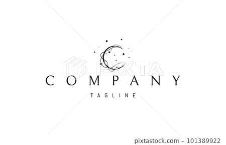 Vector logo on which an abstract image of the moon wrapped in thread with lanterns. Vector logo on which an abstract image of the moon wrapped in thread with lanterns. 101389922