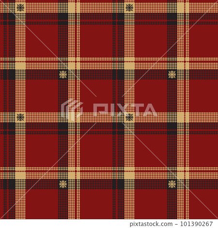 Check plaid seamless pattern with snowflakes. Check plaid seamless pattern with snowflakes. 101390267