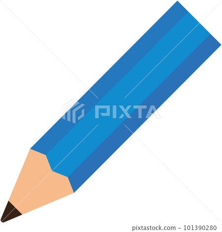 簡單的鉛筆插圖（藍色） 101390280