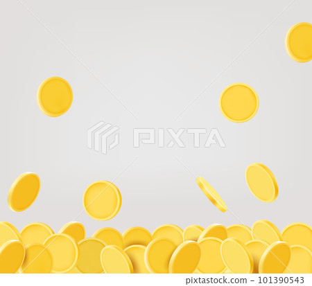 Rain of golden coins. 3d vector illustration - Stock Illustration ...