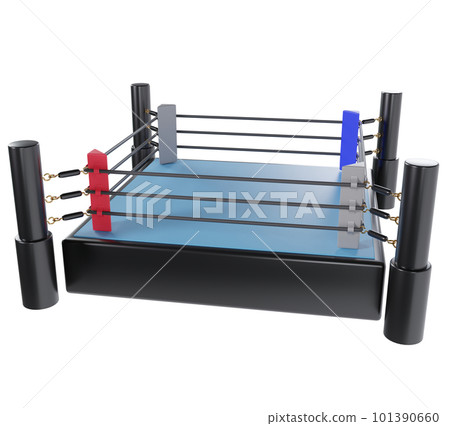 A 3D illustration of a ring used in professional wrestling, boxing, and mixed martial arts. 3D rendering. 101390660