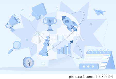Brainstorming business idea concept. Flat vector illustration. Brainstorming business idea concept. Flat vector illustration. 101390780