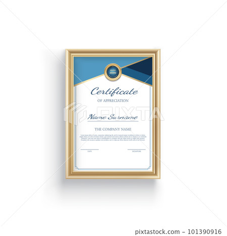 Certificate of completion design. Certificate of achievement, education, award, scholarship, bachelor degree, diploma 101390916