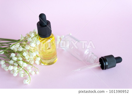 glass dropper bottle. cosmetics for skin care. lily of the valley skin care glass dropper bottle. cosmetics for skin care. lily of the valley skin care 101390952