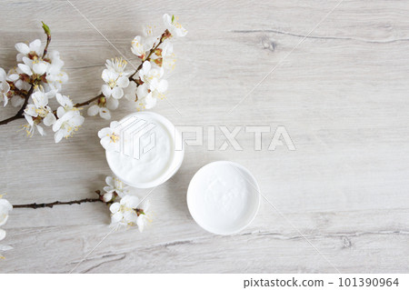 Natural cosmetics for face skin care, cherry blossom Natural cosmetics for face skin care, cherry blossom 101390964