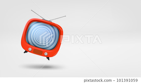 Classic tv. 3d vector banner with copy space 101391059