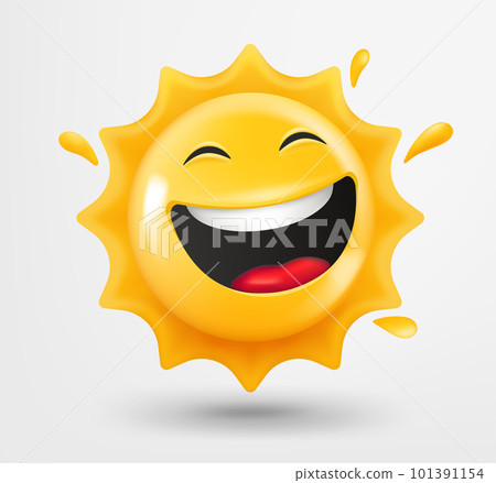 Confident sun emoji outline illustration. Cool emoticon with sunglasses.  Social media sticker Stock Vector Image & Art - Alamy