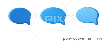 3d Blank white speech bubble pin 101391490