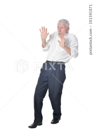 senior man frightened isolated senior man frightened isolated 101391871