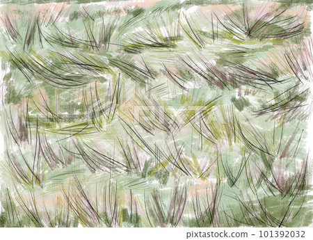 Painting. Autumn grass on a green field. Lines and spots. Digital background image with natural colors Painting. Autumn grass on a green field. Lines and spots. Digital background image with natural colors 101392032