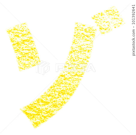 Katakana "zo" drawn with crayon yellow background white path with other colors / list Katakana "zo" drawn with crayon yellow background white path with other colors / list 101392641