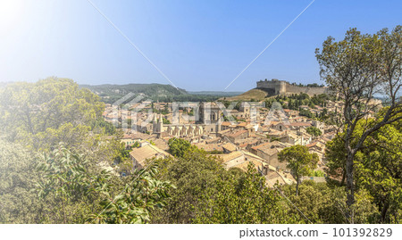 View of Papal Palace of Avignon town. France View of Papal Palace of Avignon town. France 101392829