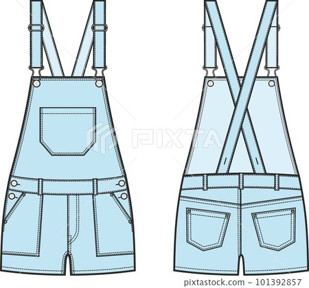 Womens denim overall shorts. Fashion CAD. Womens denim overall shorts. Fashion CAD. 101392857